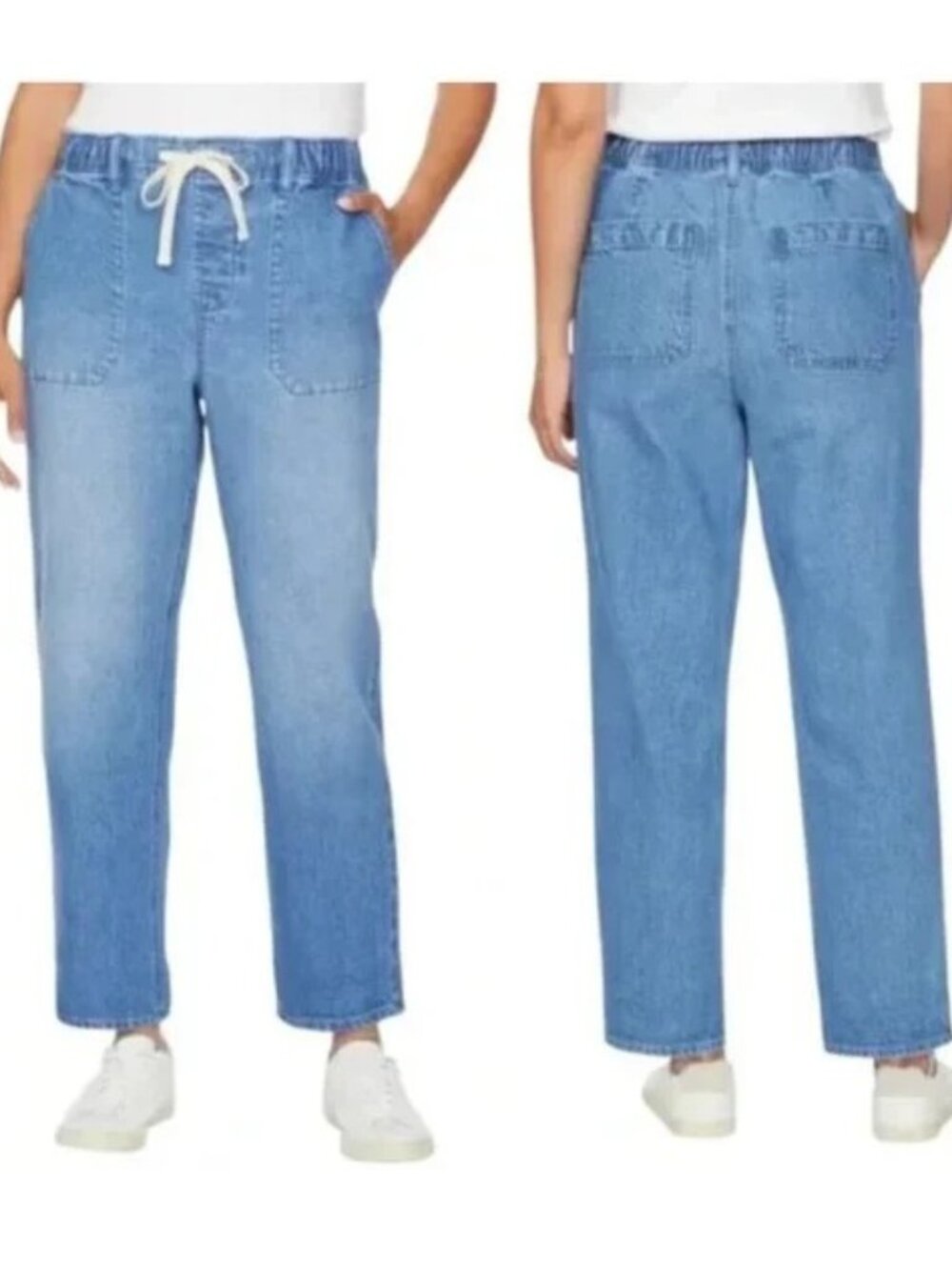 Buffalo David Bitton Sz L/G Pull-On Drawstring Jeans Women's Ankle Cropped NWOT